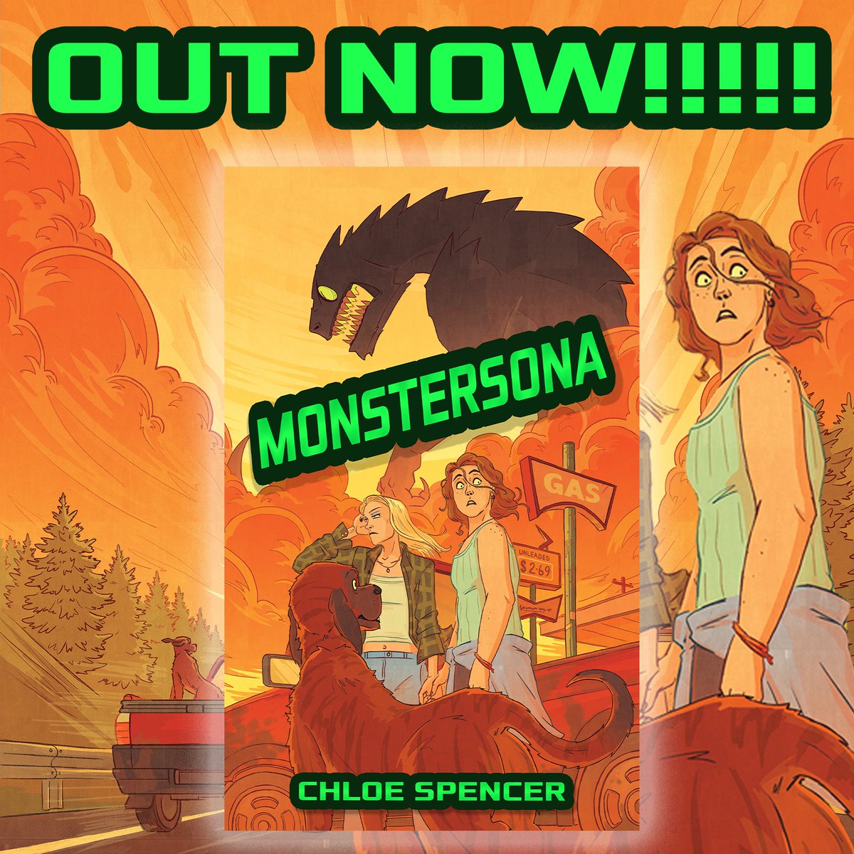 MONSTERSONA IS OUT TODAY WHEREVER BOOKS ARE SOLD!!! Get your copy of this sapphic sci-fi horror story and join Riley, Aspen, and Tigger on a terrifying adventure of a lifetime! 
#writerslift #BookTwitter #AuthorsOfTwitter #yahorror #queerhorror #sapphic #wlw