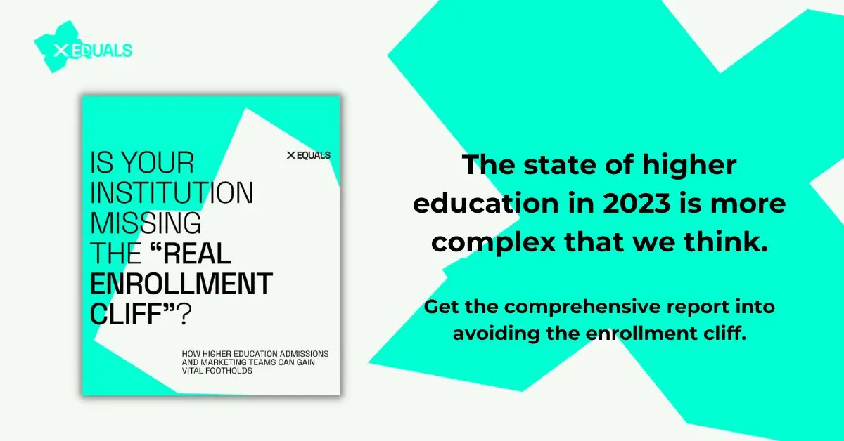 XEqualsenroll's tweet photo. What do you need to do to avoid the real enrollment cliff facing higher education in 2023?

Get the full rundown, and actions to take, in our whitepaper.

#enrollmentmarketing #emchat #highereducation

https://t.co/idY6EQWSdc https://t.co/osvHWvjgEq