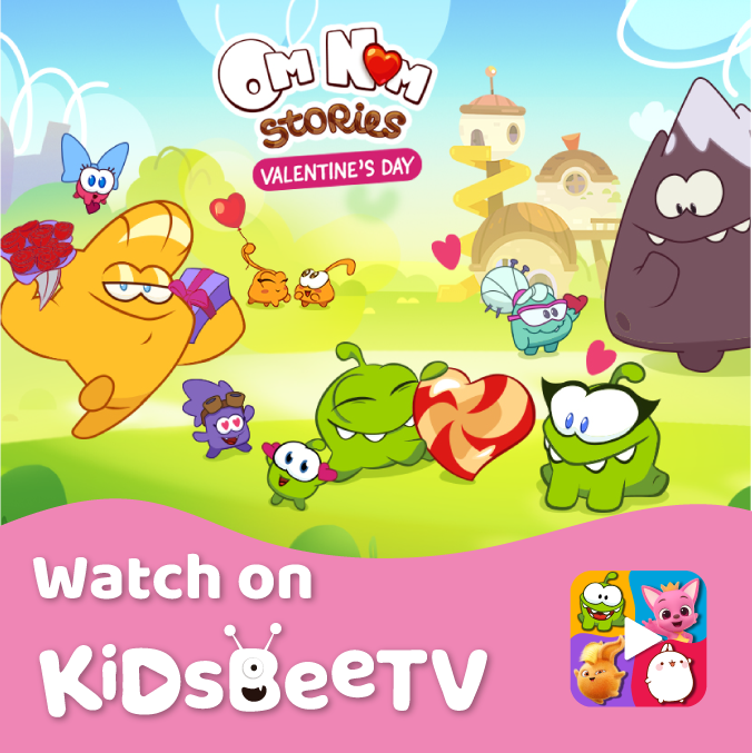 Love is in the air in the Nom's neighborhood! 
Happy Valentine's Day with Om Nom Valentine's Special on KidsBeeTV 💕

#valentines #valentinesforkids #kidsapps #kidsshows