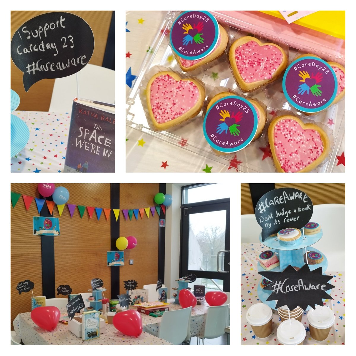 Estelle__Duffy's tweet photo. ☕🧁We've had a wonderful #CareAware coffee morning in @tusla regional office, supporting #CareDay23 #DontJudgeABookByItsCover 
 🫶 📖 🫶 https://t.co/RMc3ml0ddU