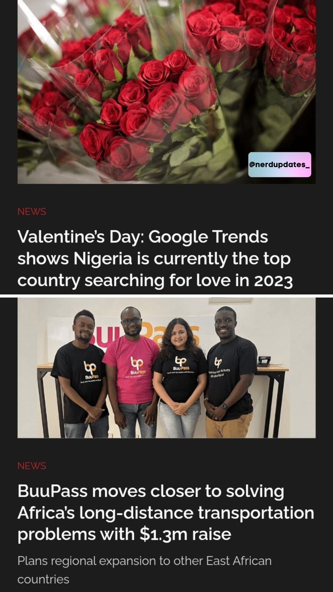 nerdupdates_'s tweet photo. Tech Dailies 📰 

Credits to @BBCBusiness, @techcabal , @bendadadotcom, @cnnbusiness, @businessdayng,  @techpointafrica, @techcrunch and @wired

- Nerd Updates😎

#NerdUpdates #techtwitter 

⬇️⬇️⬇️ https://t.co/MYNg9cdU9V