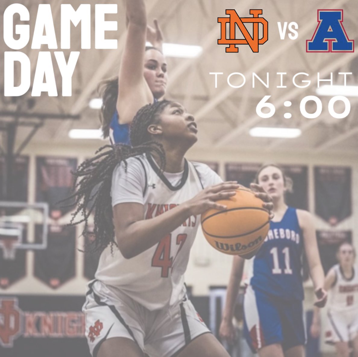 GAMEDAYYY @ THE PETE…. the Lady Knights will play Asheboro in the first round of the Conference Tournament🏀🏀 GO KNIGHTS!