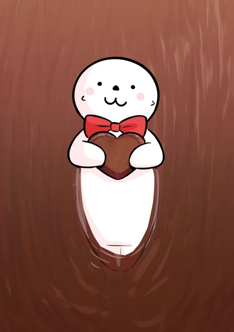 バレンタインということで久々に絵を描きました!ラッコと魔彩先生からです!#バレンタインデー 