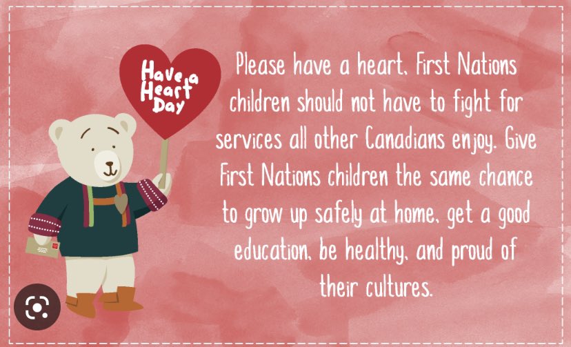 Happy Valentine’s Day! ❤️Celebrate with the #HaveAHeartDay campaign supporting First Nations children & their right 2 a safe home, good education & health care. ❤️🖤💛🤍@CaringSociety @SpiritBear @ocsbindigenous @ocsbequity see link ⬇️ 4 more info. #ocsbKindness #ocsbBeCommunity