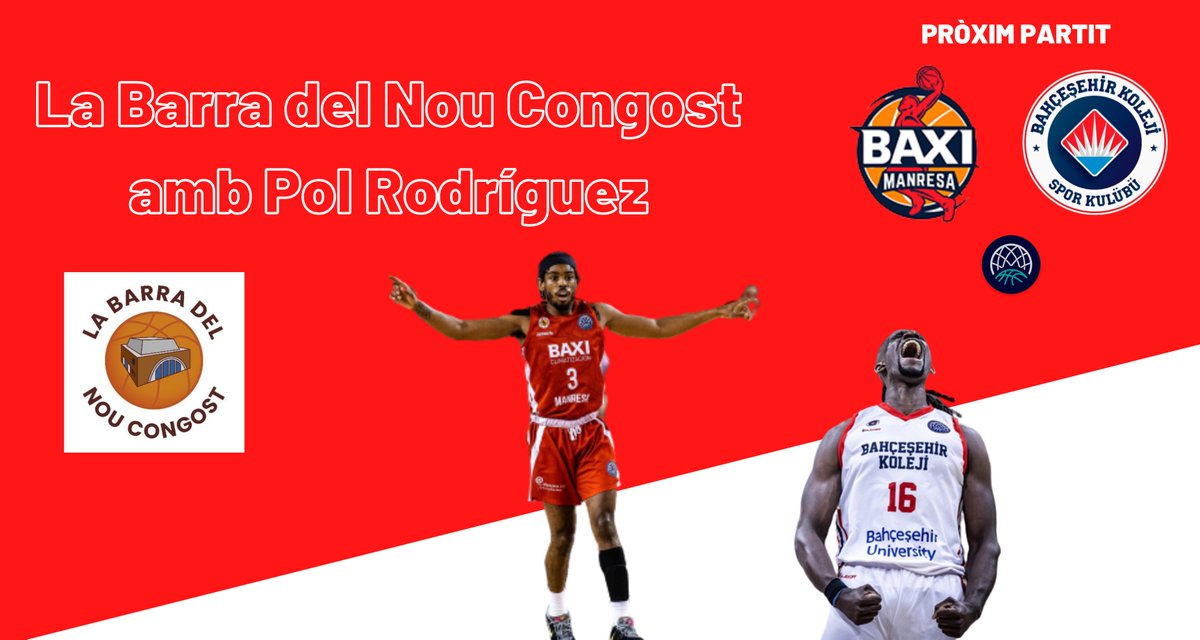 🏀Eps! que el <a href="/BasquetManresa/">BAXI Manresa</a> juga demà i nosaltres fem avui la prèvia a #twitch 

🗣️Amb <a href="/codina_ramon/">Raman’s</a> i <a href="/alfonsrm/">Alfons Meister</a> 
⏰20h
📺twitch.tv/labarradelnouc…