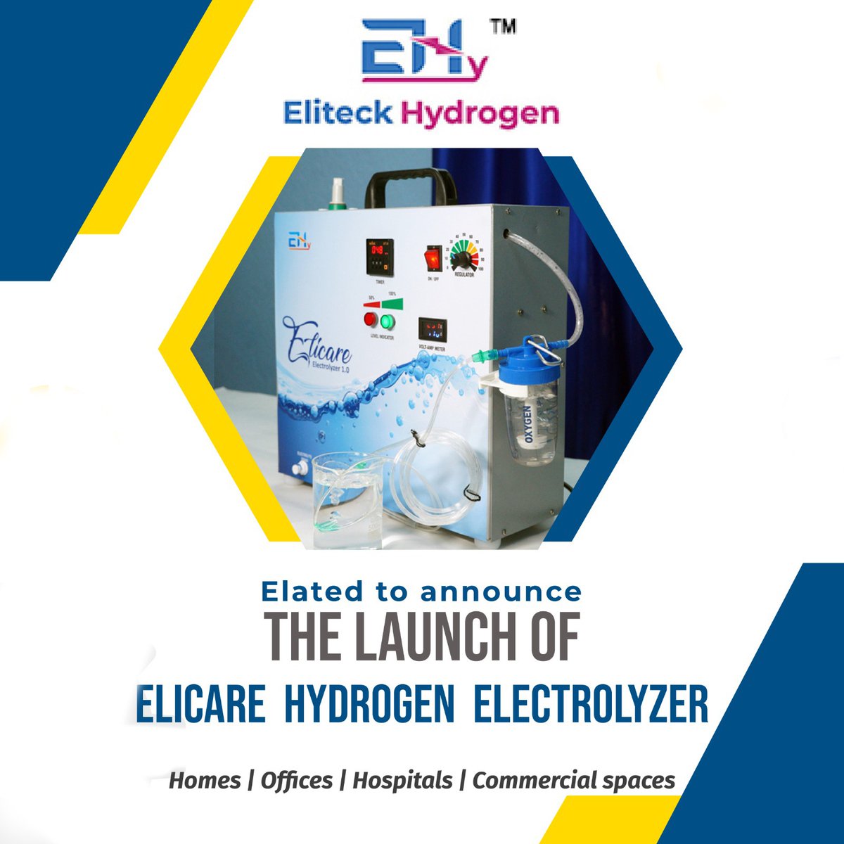 eliteckhydrogen's tweet image. We are elated to announce that Elicare Hydrogen Electrolyzer is ready to launch. Designed for health and wellness, the Elicare Hydrogen Electrolyzer is portable, ensures low-cost maintenance and is user-friendly.

#EliteckHydrogen #HydrogenGenerator #Elicare