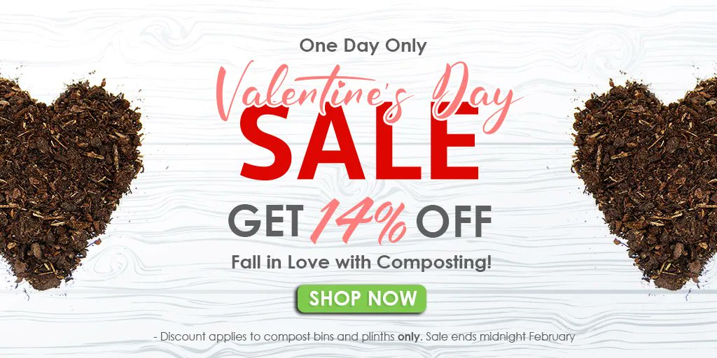 ❤️ Fall in love with composting this Valentines Day! ❤️ For one day only we have 14% off all HOTBIN composting bins and plinths. Buy online at hotbincomposting.com Sales ends mindnight 14th February 2023
