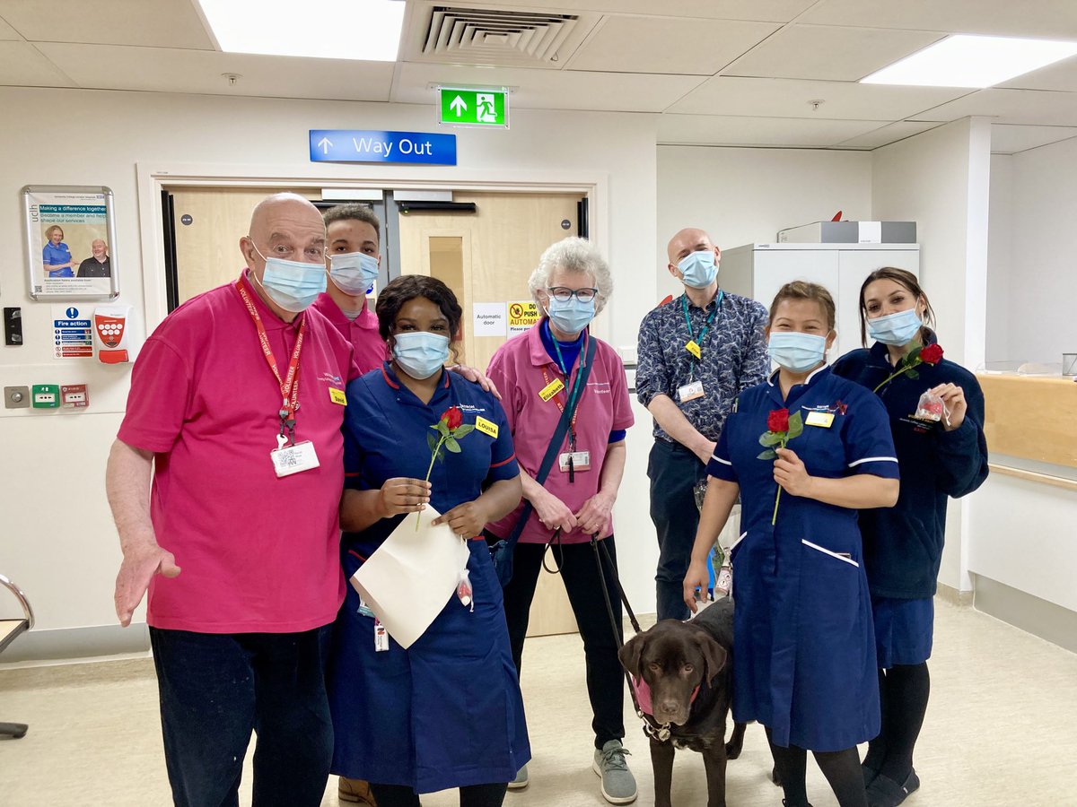 RidulmeM's tweet photo. Happy Valentine’s Day everyone!!! ⁦@ExoticRamblings⁩ and ⁦@uclh⁩ Volunteers Services spreading love and joy to patients and staff- thank you! Make sure you give a loved one a hug this week❤️ ⁦@vsweeney431⁩ ⁦@DympsM⁩ ⁦@loudutch⁩ ⁦@Janet_180783⁩ https://t.co/miENtB62Xc