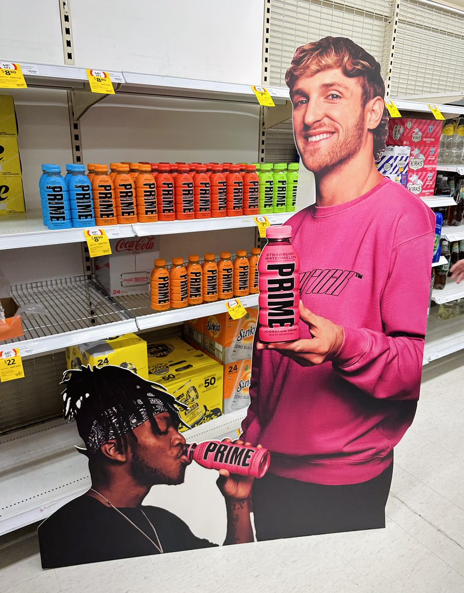 LoganPaul's tweet photo. Catch Prime’s new ad campaign in stores nationwide! https://t.co/jP51RYYEI8
