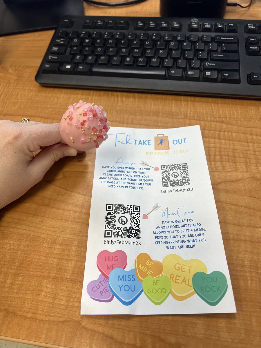 mrsrinehart1's tweet image. Valentine cake pops and @KamiApp tips for this month’s #TechTakeOut 💕@KamiApp can be such a time saver for teachers and it is a great annotation tool for the @saylerparkjags Ts to use on their @GetClearTouch boards! @IamCPS @ForwardEdgeOH @dpvils 

#EDUCoachChat #FEK12 #dpvils
