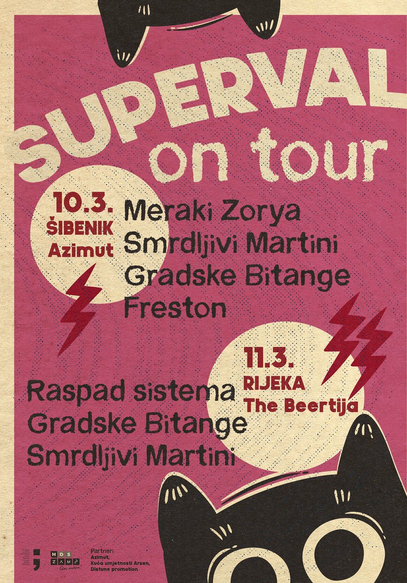 HDSZAMP's tweet photo. Uz potporu @min_kulture_hr i #hdszamp Superval kreće na turneju po Hrvatskoj https://t.co/zq02LVaxaz // #glazba #hrvatska #superval #šibenik #rijeka #zagreb https://t.co/D9MkDEBZBw