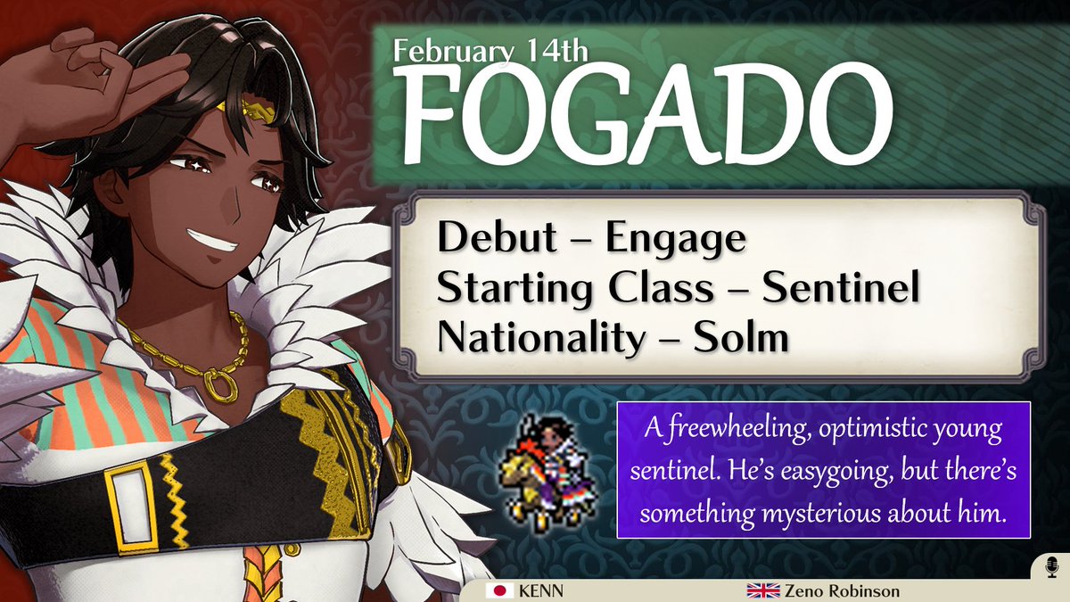 FE_BirthdayBot's tweet photo. Today, February 14th, is Fogado's birthday! #FireEmblemEngage https://t.co/dkTuzB5cae
