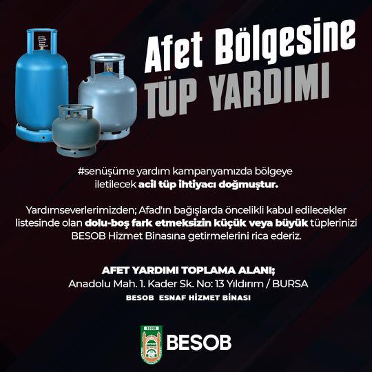 BEMOresmi's tweet photo. #senüşüme yardım kampanyamızda bölgeye iletilecek acil tüp ihtiyacı doğmuştur.Dolu-boş fark etmeksizin küçük veya buyük tüplerinizi besob hizmet binasina getirmenizi rica ederiz.
#besob #bursaesnafvesanatkarlarodalaribirligi #bemo #bursaemlakmüşavirleriodası #deprem #afet https://t.co/JJ1Diuyd1i