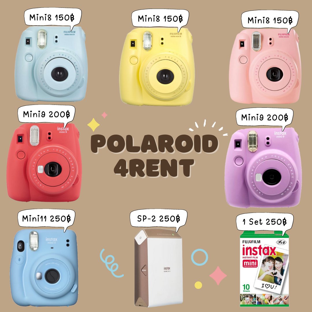 polaroid4rent's tweet photo. 🔸Mini8 150฿
🔸Mini9 200฿
🔸Mini11 250฿
🔸SP-2 250฿
Inbox📮https://t.co/YhjxPd1w8q
📞061-2266-261
#polaroid #polaroid4rent #เช่ากล้อง #เช่า #rentcam #โพลารอยด์ #เช่ากล้องโพลารอยด์ #เช่าโพลารอยด์ #รูปโพลารอยด์ #instax #fujiinstax #mini8 #mini9 #mini11 #bnk48 https://t.co/7ZHAgMzKPw