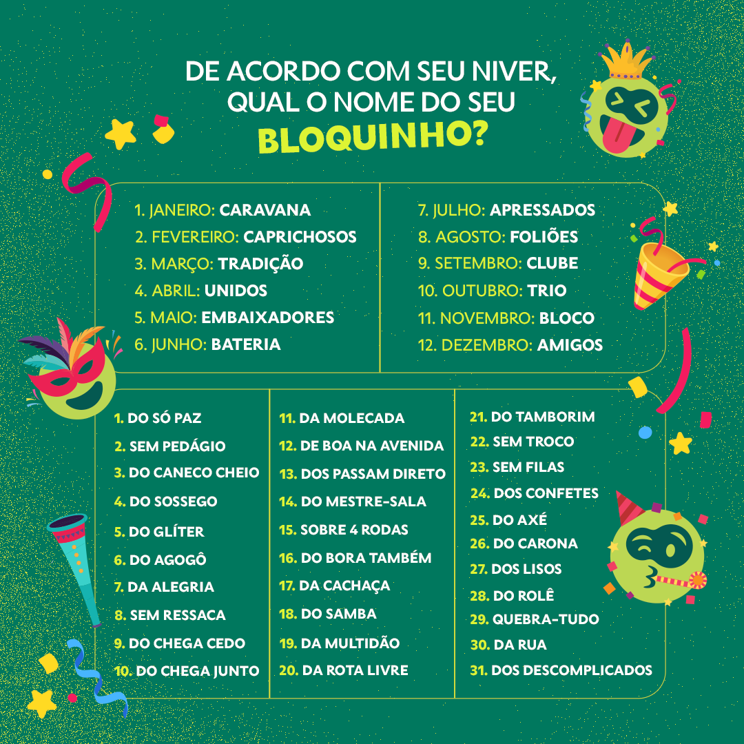 alelobrasil's tweet photo. 🎉🎉🎉É Carnaval, meu povo! E chegou o momento de colocar o bloco na rua! Diz aí qual o nome do seu bloquinho?🤯
#Alelo #Carnaval #Bloquinho https://t.co/CJWZk3pcgW