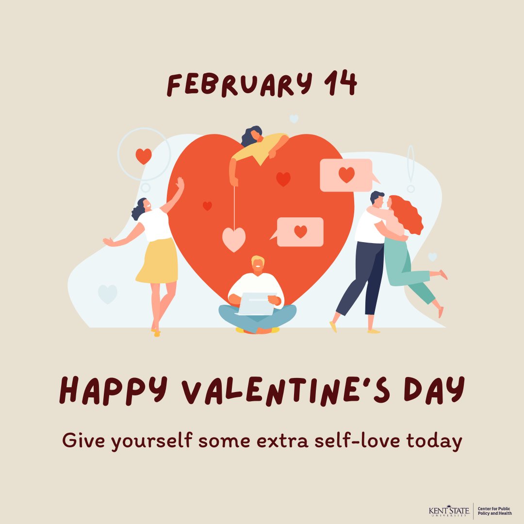 kentstatecpph's tweet photo. Happy Valentine’s Day!
What’s your love language? Whether it be a comfort meal or warm coffee from your favorite shop, don’t be afraid to treat yourself on this special love day! #kentstate #kentcpph #valentinesday #kentmentalhealth #selflove #selflovefebruary https://t.co/y7WePeUvw0