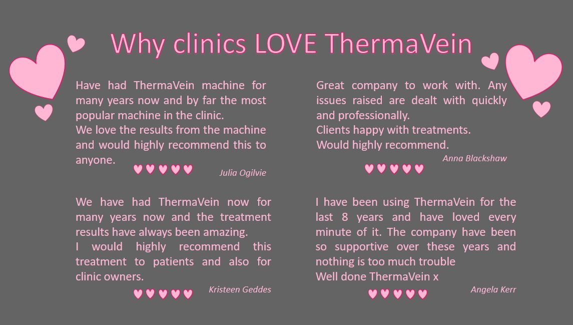 thermavein's tweet photo. Clinic owners love ThermaVein, here's what they had to say.....
#thermavein #threadveins #spiderveins #redveins #veins #aesthetics #beauty #love #reviews #ValentinesDay #valentines #ValentineDay https://t.co/te6ZYvprNi