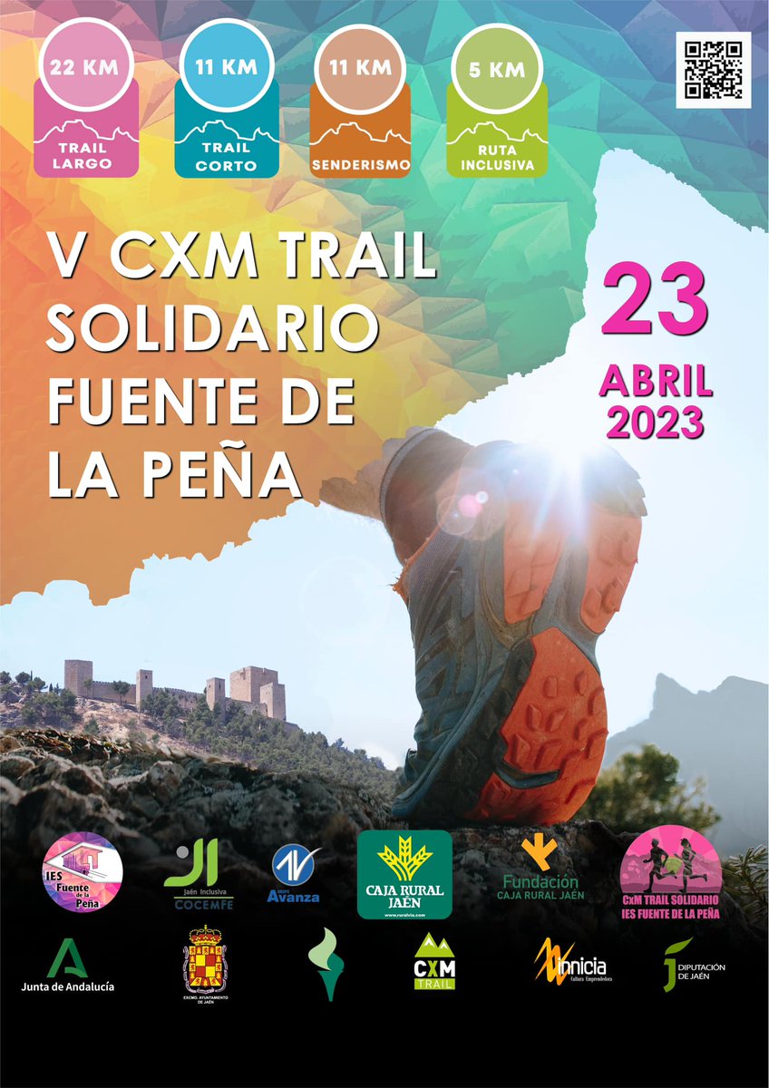 Nuestro V CxM Trail Solidario IES Fuente de la Peña ya está en marcha 💪!!! ¿A qué esperas para inscribirte?
ℹ ¿Cómo puedes hacerlo?
INSCRIPCIONES✍ ➡ deportime.com/.../cxm-trail-…...!! 
¡¡¡ OS ANIMAMOS A PASAR UNA JORNADA DEPORTIVA Y SOLIDARIA !!!
 #somoselcambio #trailrunning