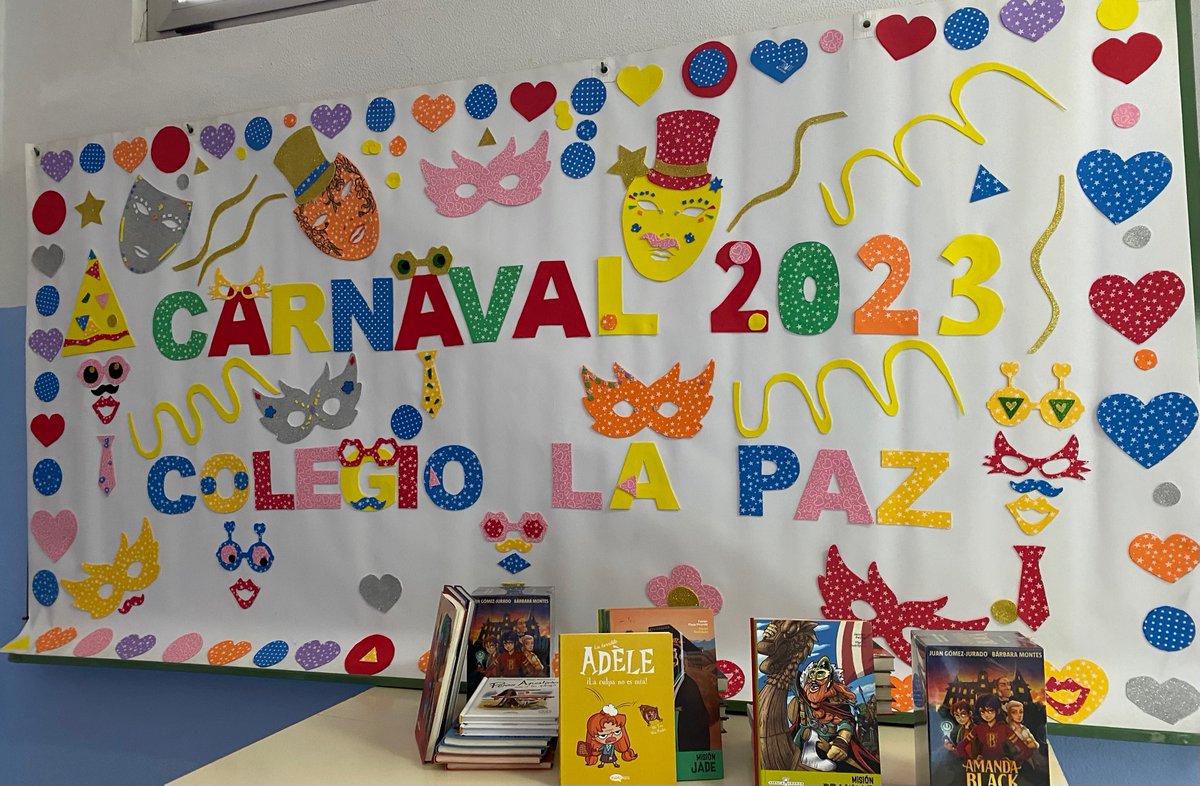 CeipPaz's tweet photo. Hoy nos hemos encontrado un regalo doble por parte del AMPA… un espectacular decorado de CARNAVAL hecho por alumnos/as y un genial lote de libros NUEVOS para las bibliotecas de aula. GRACIAS 🤗

@educarm @remedios_lajara @innovaedum https://t.co/OqRzAnULnp