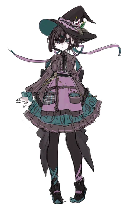 バレンタインっぽい絵描こうと思ってたけど時間が無かったので 代わりに、前にデザインしてたダークチョコモチーフの女の子のラフをチラッとな 