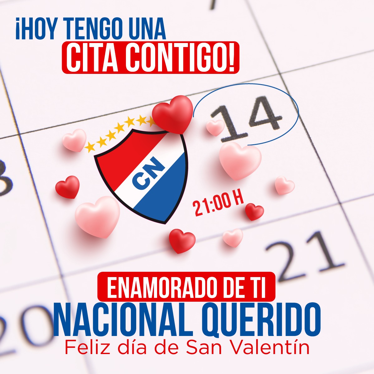 clubnacionalpy's tweet photo. Hoy 14 de febrero la cita es en el Defensores del Chaco a las 21:00h con nuestro amor incondicional. 

𝗡𝘂𝗲𝘀𝘁𝗿𝗼 𝗡𝗮𝗰𝗶𝗼𝗻𝗮𝗹 𝗤𝘂𝗲𝗿𝗶𝗱𝗼 
❤️🤍💙 https://t.co/2JU70G4dsU