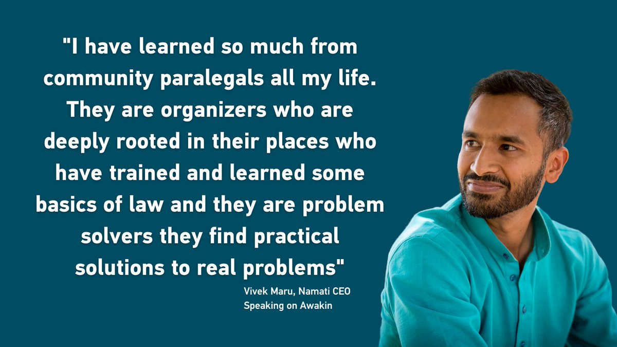 GlobalNamati's tweet photo. Namati CEO, @VivekHMaru discuss with Awakin, the lessons he has learned from the #legalempowerment movement over the years and how their stories inspire him for the future.
Listen to the whole interview: https://t.co/xHh6L7CvLR https://t.co/dlqxwyBdGO