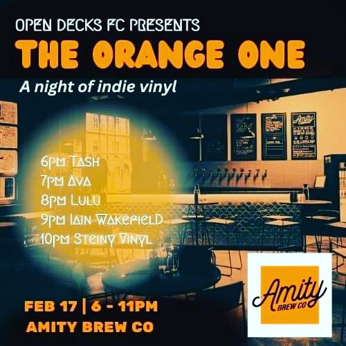This Friday at <a href="/AmityBrewCo/">Amity Brew Co</a> I'll be DJing with <a href="/OpenDecksFC/">Open Decks FC 😎🤩🎧🧡</a> come and join us for a night of indie bangers! #DJ #Farsley #indiemusic