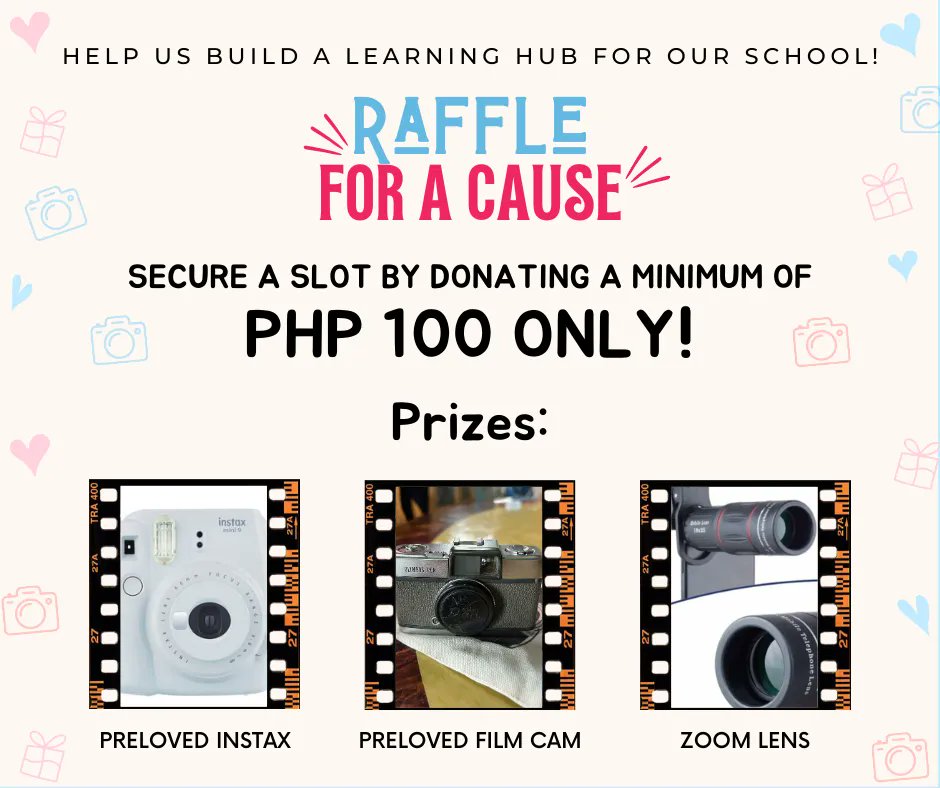 xiumbie's tweet photo. GET A CHANCE TO WIN ZOOM LENS, INSTAX, FILM CAM! 📸🎟️

Since it's already “concert era”, there's no better deal than a chance to capture the most memorable night of your life while helping the kids of Sangabon, San Isidro, Leyte!

Please see poster for details!

1/3 https://t.co/Vk8fUm2dOa