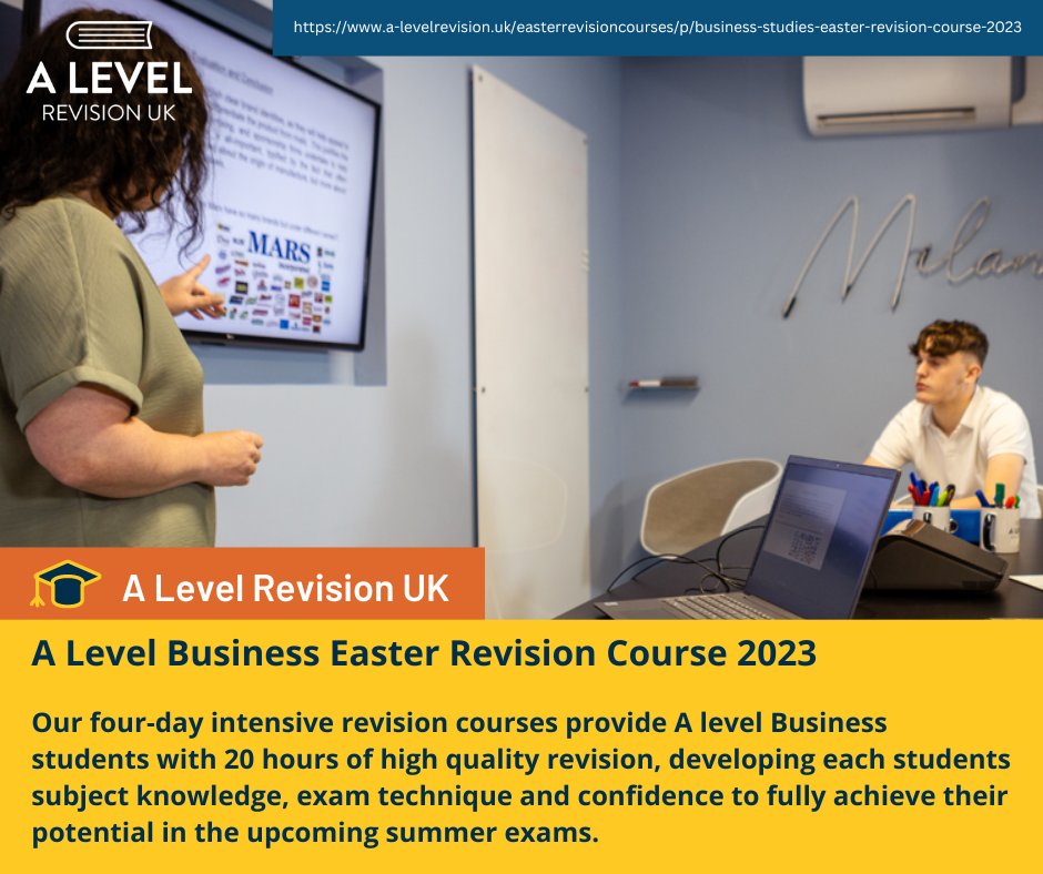 A Level Business #EasterRevision Course 2023 | A Level Revision UK

Our four-day intensive revision courses provide A level Business students with 20 hours of high-quality revision.

a-levelrevision.uk/easterrevision…

#alevelbusiness #alevelbusinestudies #businesscourse #mocks #alevels