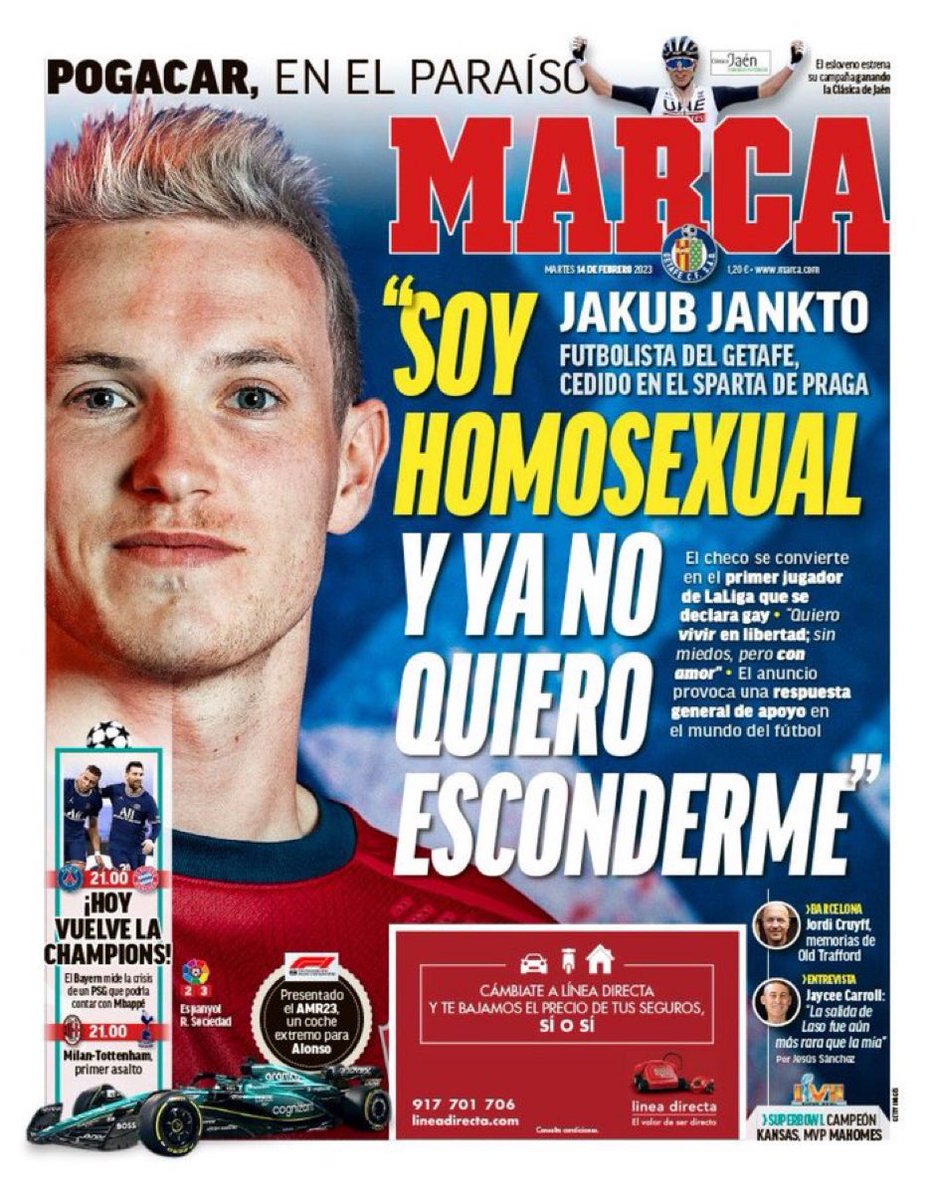 IgualdadLGBT's tweet photo. Portada del diario deportivo Marca https://t.co/7JUCrVJXBe
