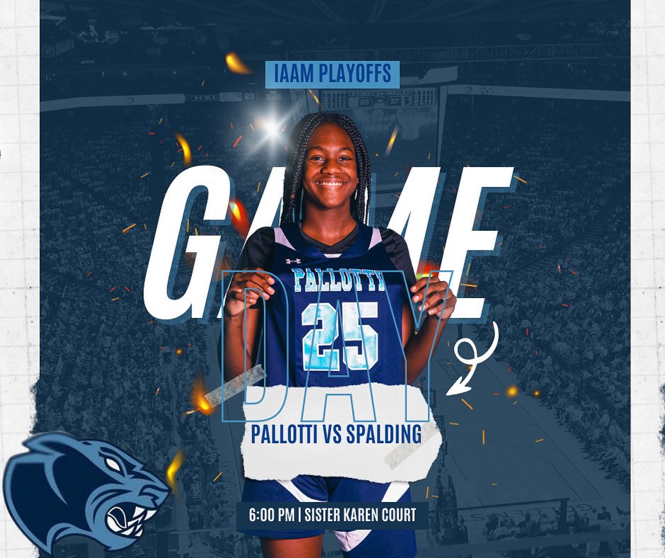PallottiWBB's tweet image. 𝐆𝐀𝐌𝐄 𝐃𝐀𝐘

First game of the IAAM Playoffs!

🏀 @IAAMconnected 
🆚 Spalding
📍 Sister Karen Court
⏱️ 6:00pm
💻  m.youtube.com/channel/UC4W6J…

#PantherPride | #ThePallottiWay | #CoachTroyStrong
