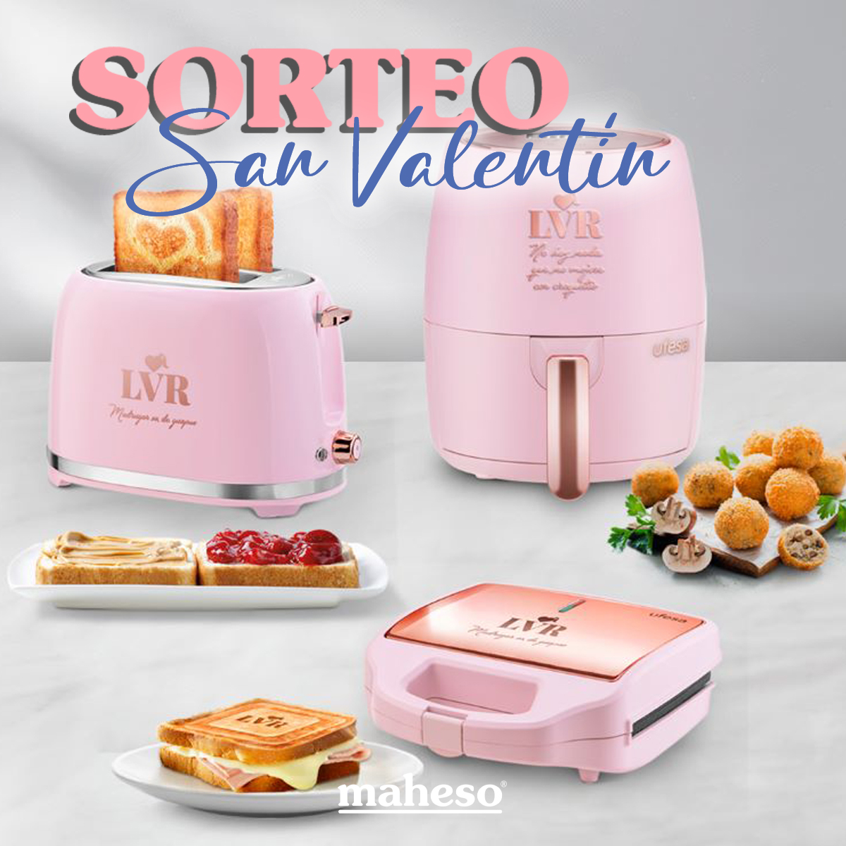 ¡Nuevo #SorteoMaheso para #SanValentín! 
 
Sorteamos un lotazo:  
Una freidora de aire, una tostadora y una sandwichera de <a href="/lavecinarubia/">La Vecina Rubia</a> para #ufesa 
 
Participa: 
1. SIGUE a @maheso_news
2. Haz 🔁 de este tweet
 
¡Tienes hasta el 27.02 a las 23:59h! maheso.com/promociones/Sa…