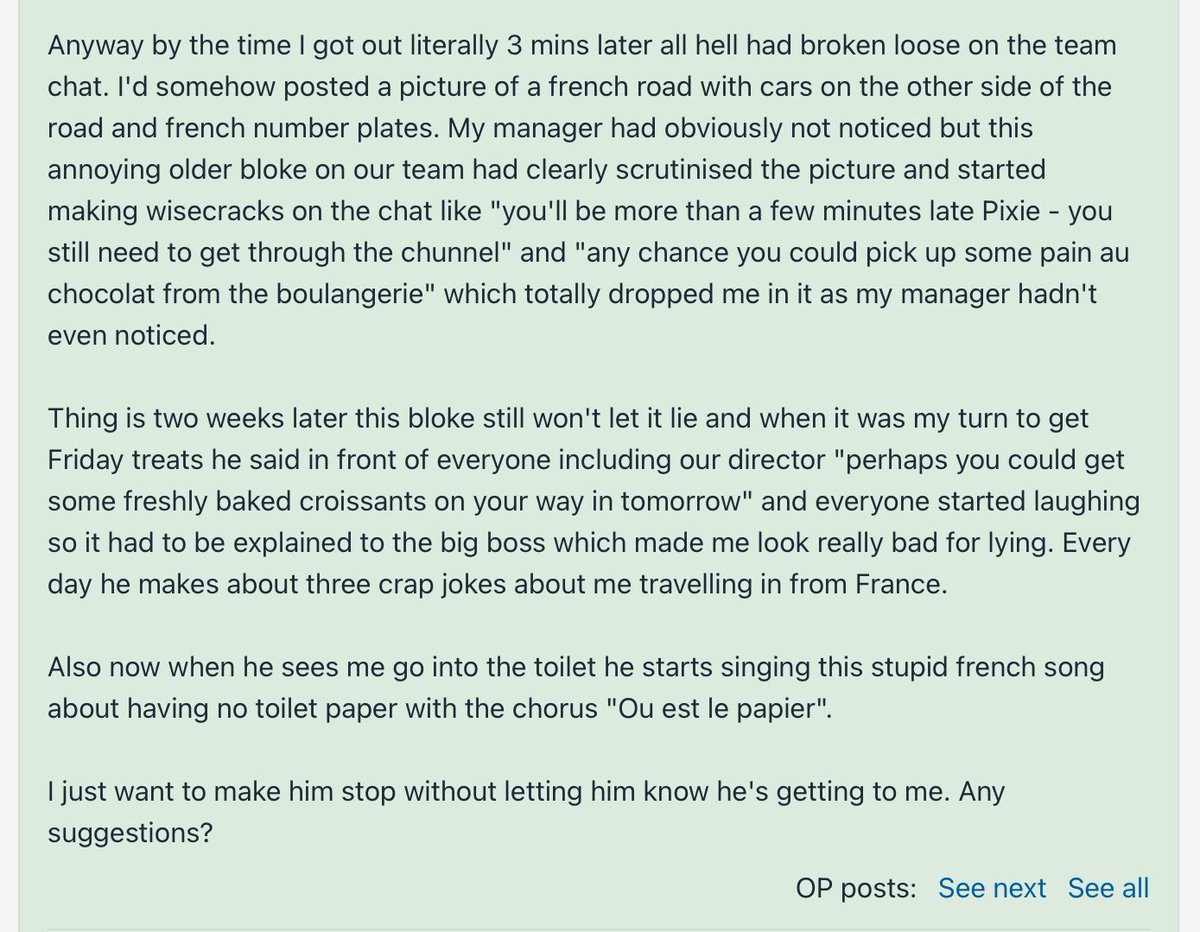 "I'd somehow posted a picture of a french road with cars on the other side of the road and french number plates."