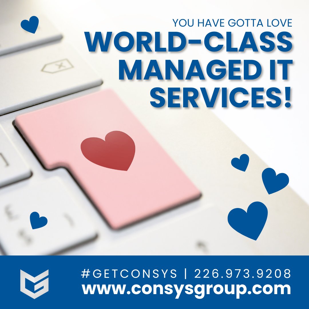 Consysgroup's tweet photo. You gotta love having Managed IT Services that can save your company from a lot of heartache! 💖

At Consys, we handle daily operations of your technology so you can focus on driving revenue.

We're here to help. 226-973-9208

#ValentinesDay #LoveDay #SmallBiz #LdnOnt #GetConsys https://t.co/reFXUlY3Xb