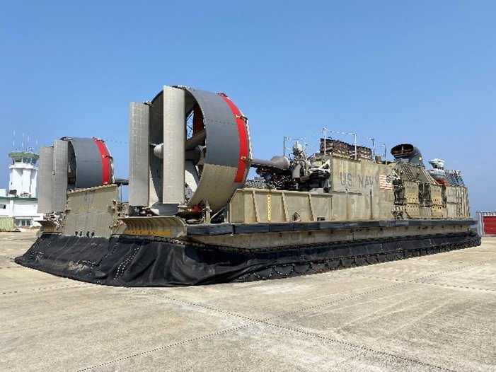 DLAMIL's tweet photo. #TurnInTuesday highlights the decommissioned Landing Craft Air Cushion Hull that was turned into #DLADispositionServices Sasebo site. https://t.co/8qWf7OdKoP