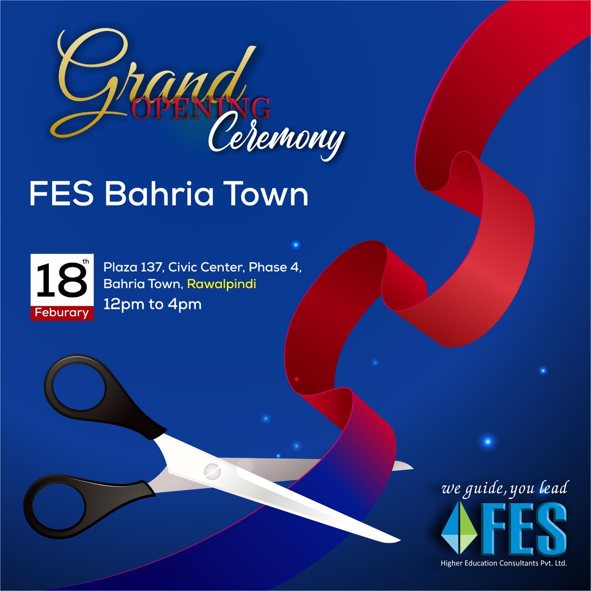 FESConsultants's tweet photo. FES Consultants is thrilled to announce the grand opening ceremony of its new branch in Bahria Town, Rawalpindi on Saturday, 18th February 2023.
#fes #fespakistan #education #consultants #studyabroad #foreigneducation #Rawalpindi #Islamabad #twincities #FESBahriaTownRawalpindi https://t.co/gYriHQCmsh