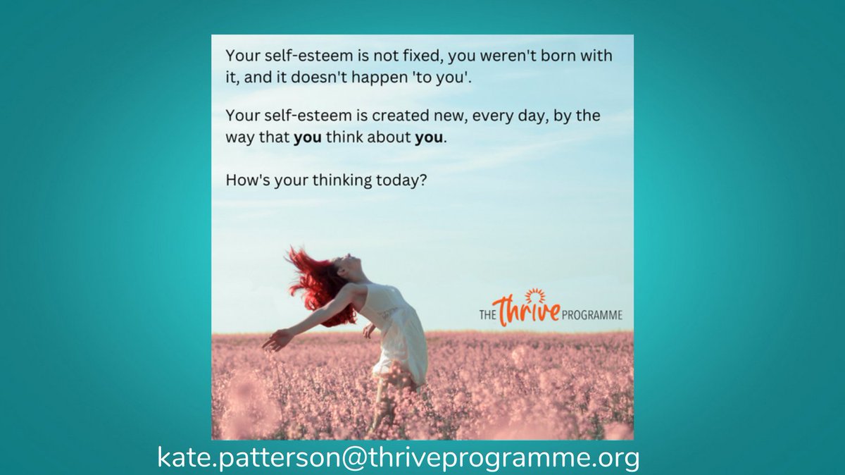 Would you be surprised to know that your self-esteem is not fixed? We aren't born with it, and it doesn't happen to us.  Knowing this means we can take ownership of how we think and feel about ourselves moment-by-moment, day-by-day. What do you think about this?