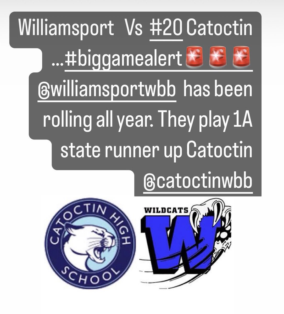 SamBuckMDPreps's tweet photo. Williamsport Vs #20 Catoctin …#biggamealert🚨🚨🚨 Williamsport has been rolling all year. They play 1A state runner up Catoctin .. @695HOOPS @PGHMaryland https://t.co/wLWPmLAXPe