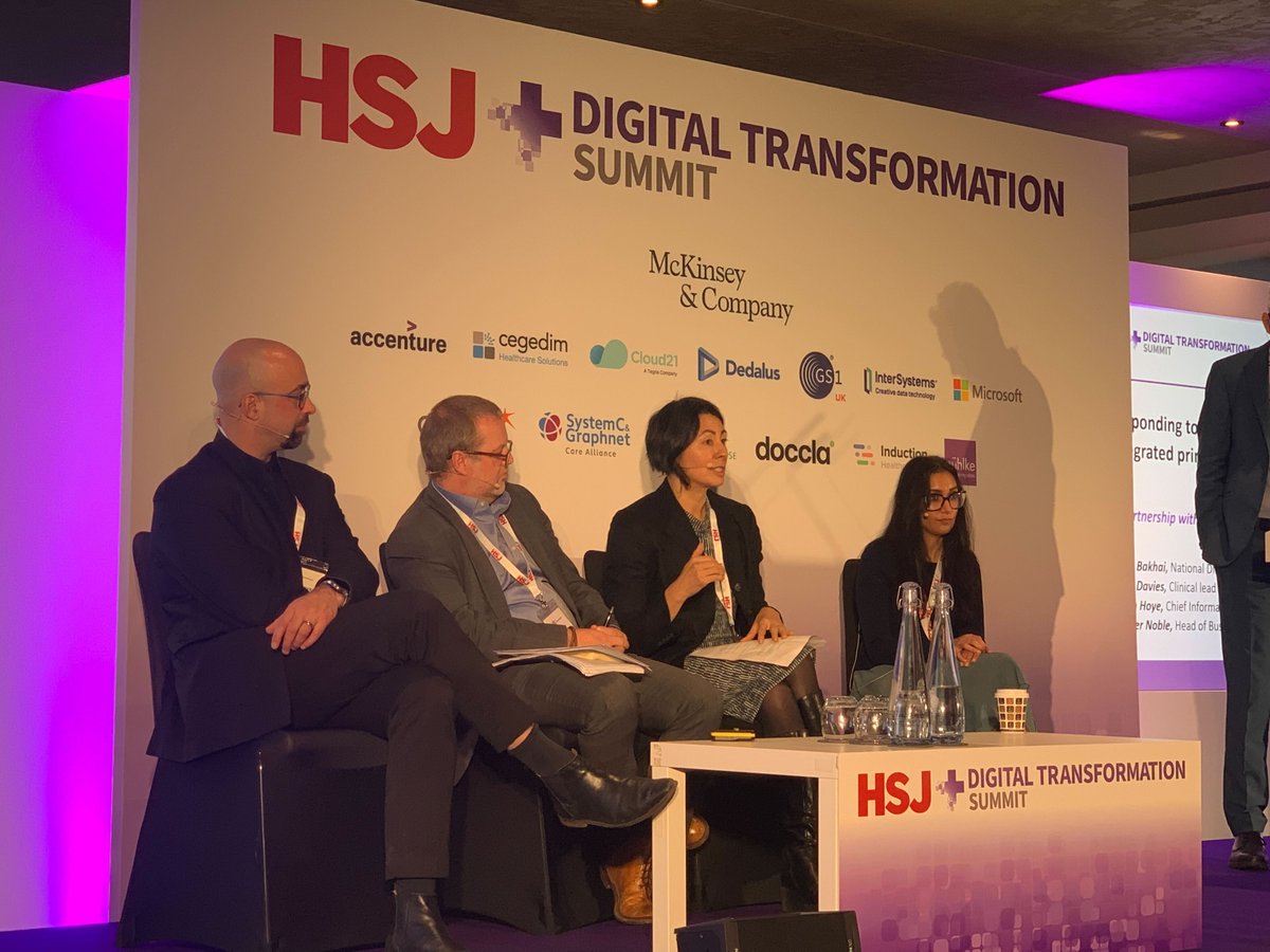 DoctrinUK's tweet photo. 🌟 Last week, our Clinical Director @HelenDa21136593 attended @HSJevents' #HSJDigital Summit. She was joined by @MinalBakhai, @CiaronHoye &amp; Spencer Noble on a panel discussing the use of primary care as a catalyst for #digitaltransformation across the #ICS &amp; wider system.

🤩👇 https://t.co/UFyan0zFb6