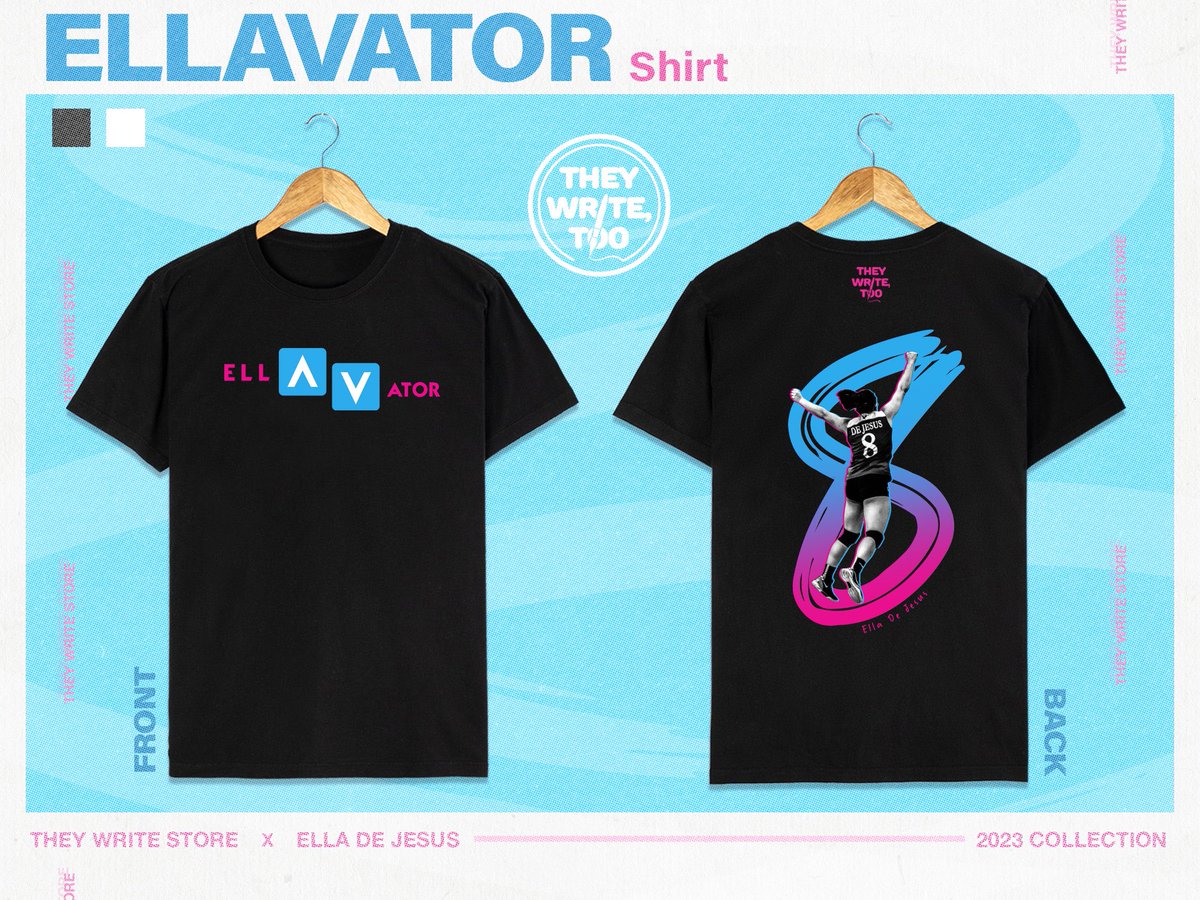 theywriteSTORE's tweet photo. "It's so me!" - @ella_dejesus 

The ELLAVATOR merch is now available on our Lazada Store! You read it here on Twitter first. Get it now and wear it at the games and make it easier for Ella to spot you in a crowd. 💞 #theywritestore 

LINK: https://t.co/FyU5VUQJQz https://t.co/HiTMzyeB21