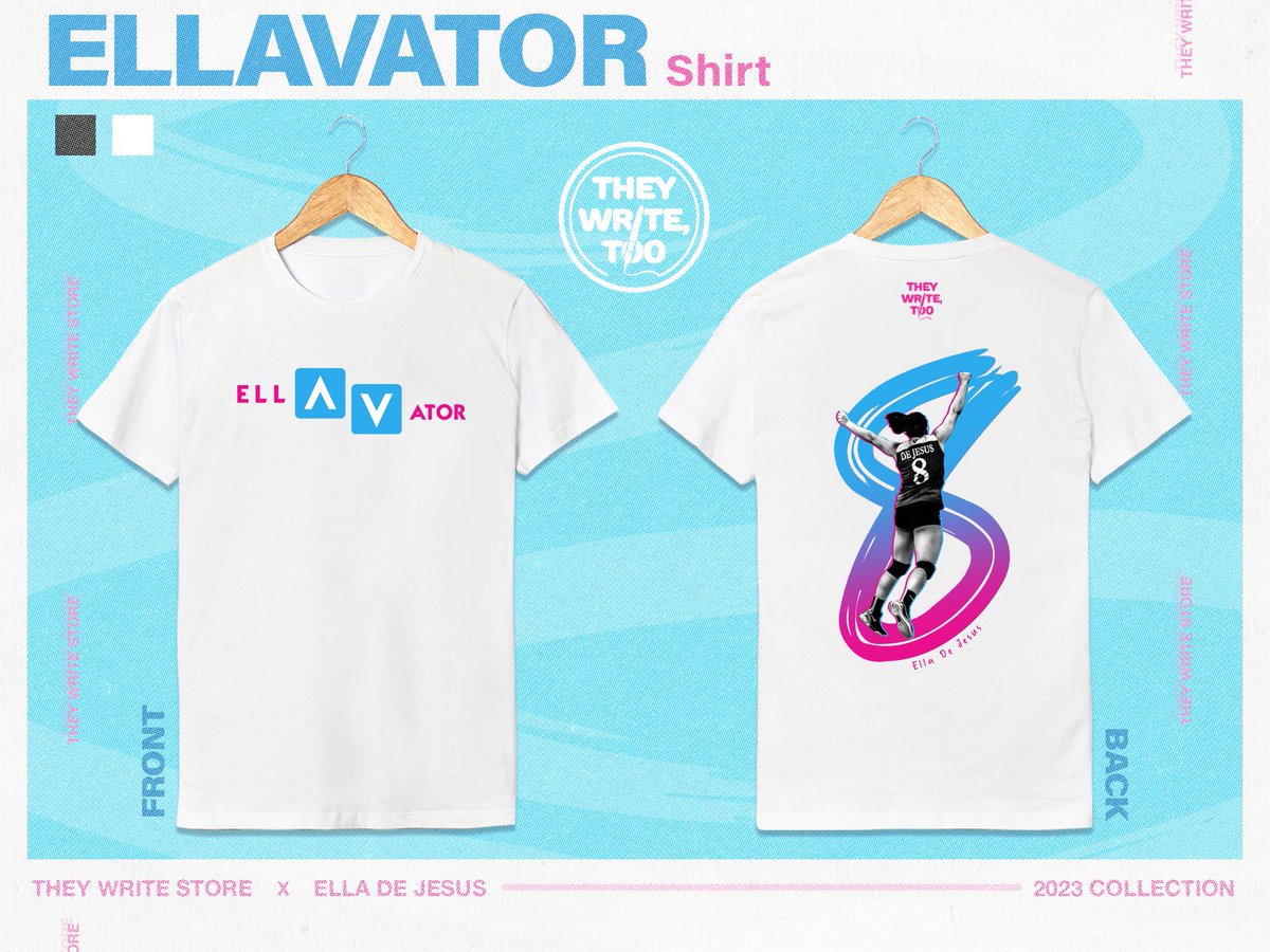 theywriteSTORE's tweet photo. "It's so me!" - @ella_dejesus 

The ELLAVATOR merch is now available on our Lazada Store! You read it here on Twitter first. Get it now and wear it at the games and make it easier for Ella to spot you in a crowd. 💞 #theywritestore 

LINK: https://t.co/FyU5VUQJQz https://t.co/HiTMzyeB21