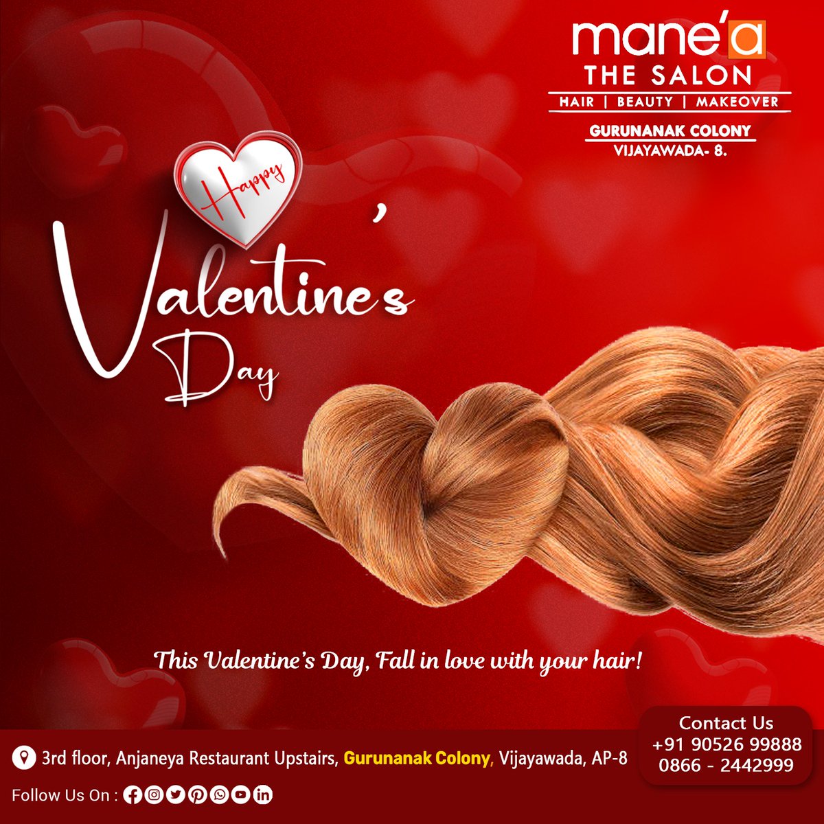 Happy Valentine's Day!

#manea #maneagurunanakcolony #salon #unisexsalon #clearskin #beautifulskin #skin #smotthskin #hair #shinyhair #beautifulhair #hairgoals #skin #skingoals #valentineoffers #valentinediscount #valentinebestoffers #valentinebestdeals #salon #bestsalon