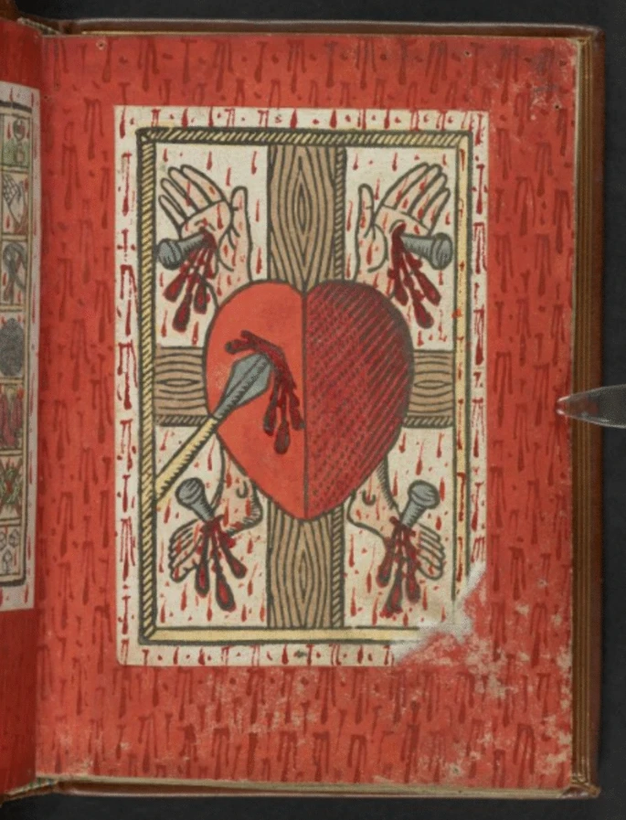 postmedieval's tweet photo. Happy Valentines from /postmedieval/! Check out our new Open-Access publication DEREK JARMAN'S MEDIEVAL BLOOD: QUEER DEVOTION, AFFECTIVE MEDICINE &amp; THE AIDS CRISIS, by Eleanor Myerson, which includes these ❤️❤️ images (from Jarman &amp; Egerton MS 1821) https://t.co/OA4SIdQUdH https://t.co/Ai4WpfE4gh