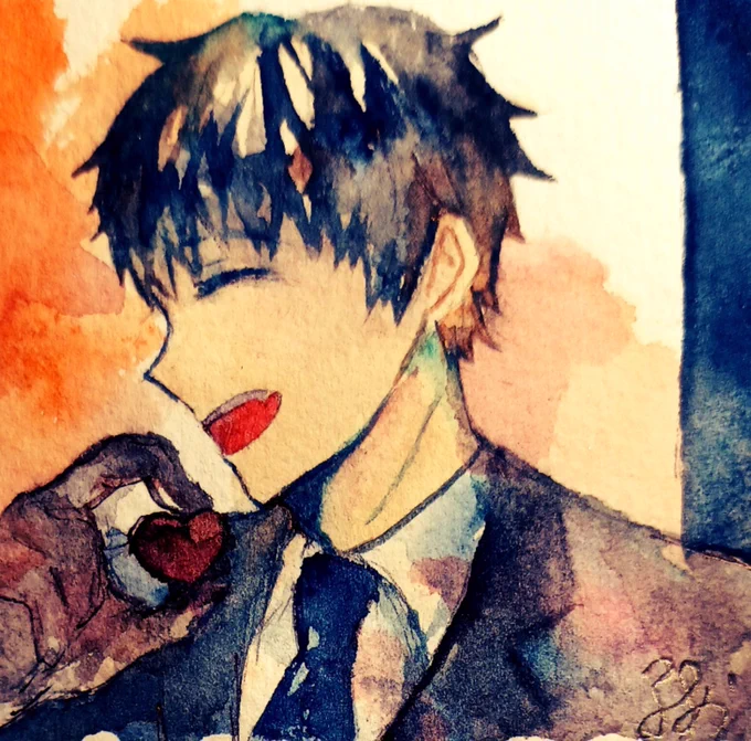 もうすぐバレンタイン終わるけど滑り込みで前に描いたぐだからのチョコもらって喜んでる一ちゃん上げとく 