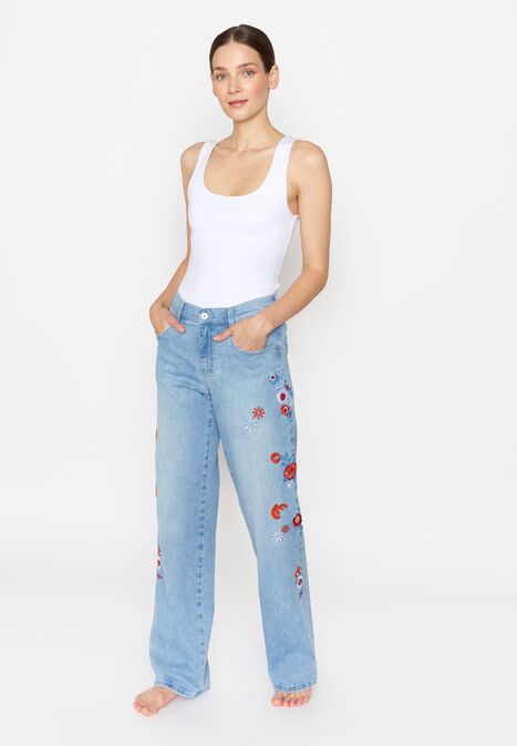 Jeans Liz Flowers mit Blumen-Stickereien bestofferamaz.com/product/jeans-…
