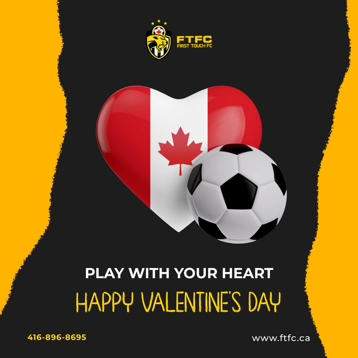 FTFCsoccer's tweet photo. Celebrate the power of love this Valentine's Day with a soccer game. Play with your heart, just like you do in your relationships. Let the passion, energy, and drive that you bring to the field be a reflection of the love you hold for your special someone. 
📞+1-416-896-8695 https://t.co/BFnMGjzQie