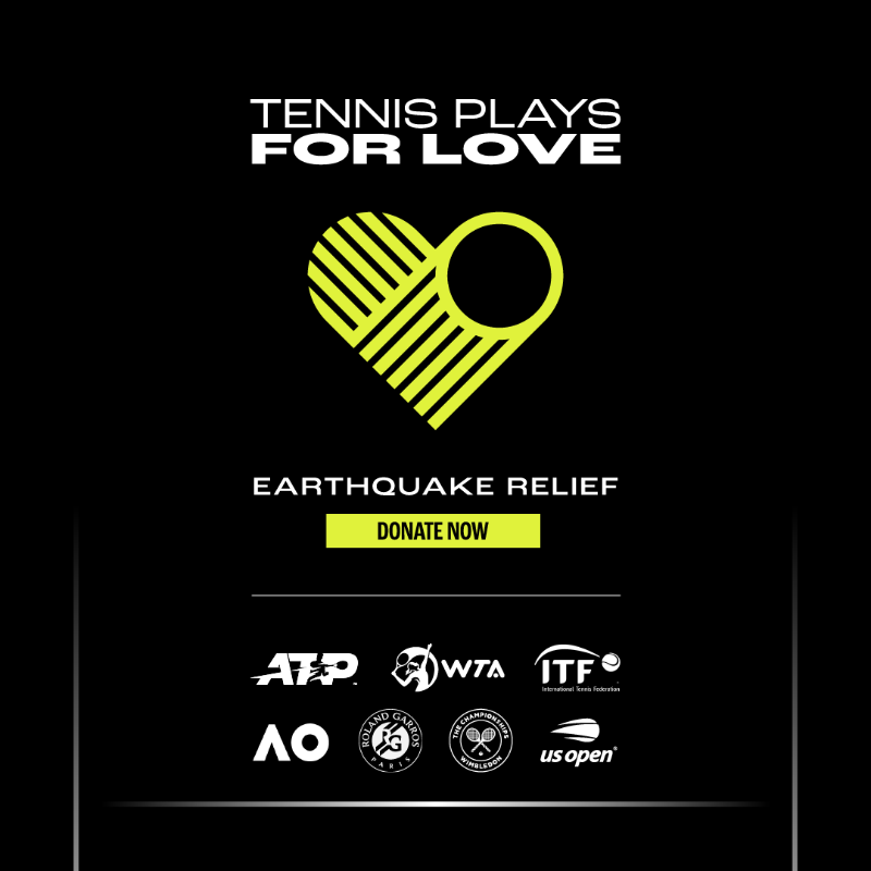 atptour's tweet photo. Tennis Plays for Love 🫶 🎾
 
We have launched a fundraising campaign to support those impacted by the devastating earthquakes in Turkey and Syria, who are in crucial need of aid. 

To get involved, please click below 👇