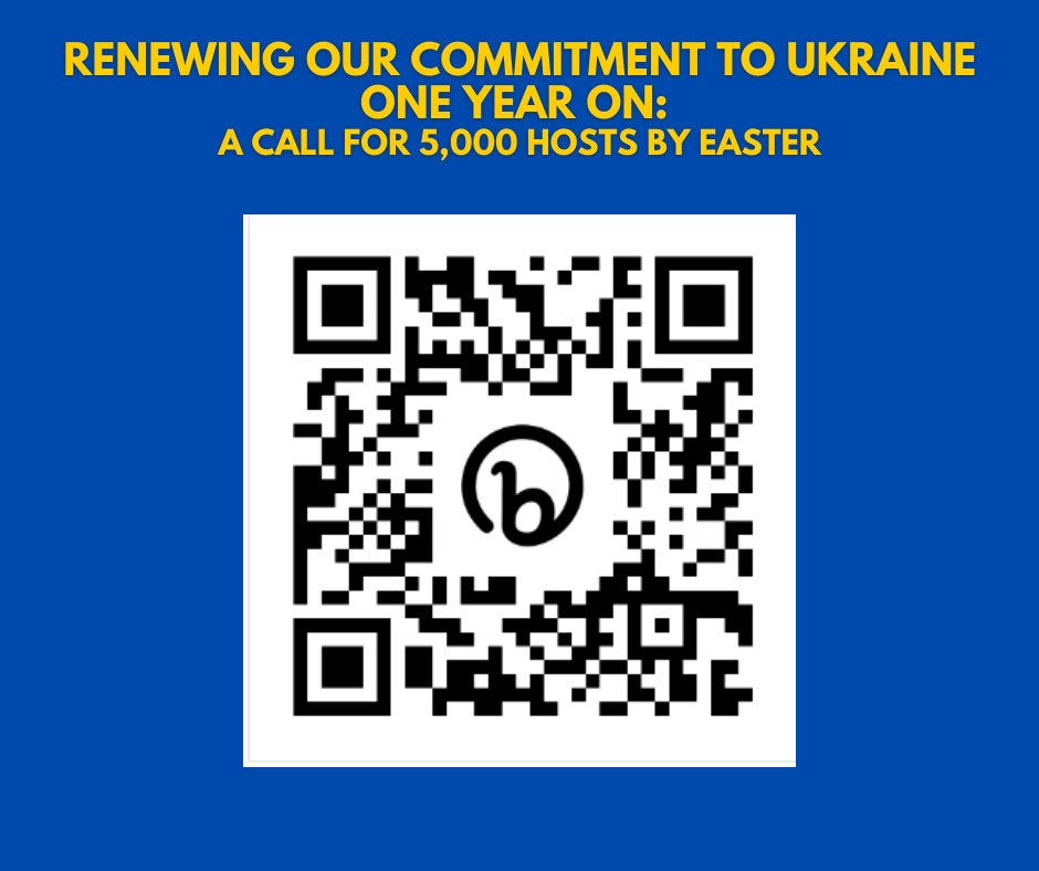 uspuk_org's tweet photo. On the 24 February we will come together to mark a year since Russia's renewed invasion of #Ukraine. If you are interested in becoming a host, or your organisation would like to work with us as a Resettlement Partner - we invite you to join us. Scan the QR code to register. https://t.co/CBeaTyzUIm