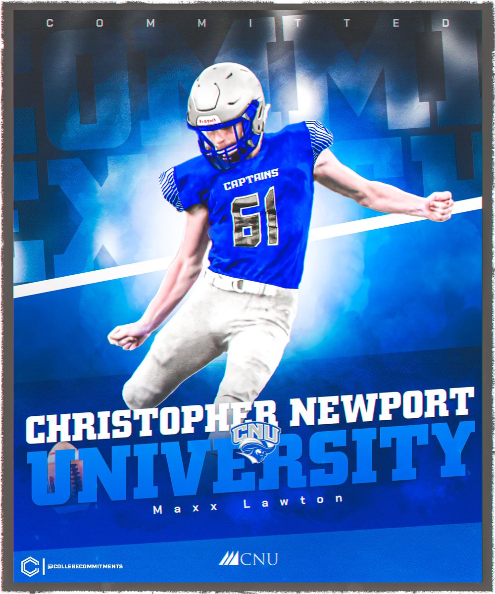 I am excited to announce my commitment to continue my academic and athletic career at Christopher Newport University! I would like to thank <a href="/coachpcrowley/">Paul Crowley</a> and the entire CNU coaching staff for this incredible opportunity! Go Captains⚓️🔵⚪️ #ManTheShip