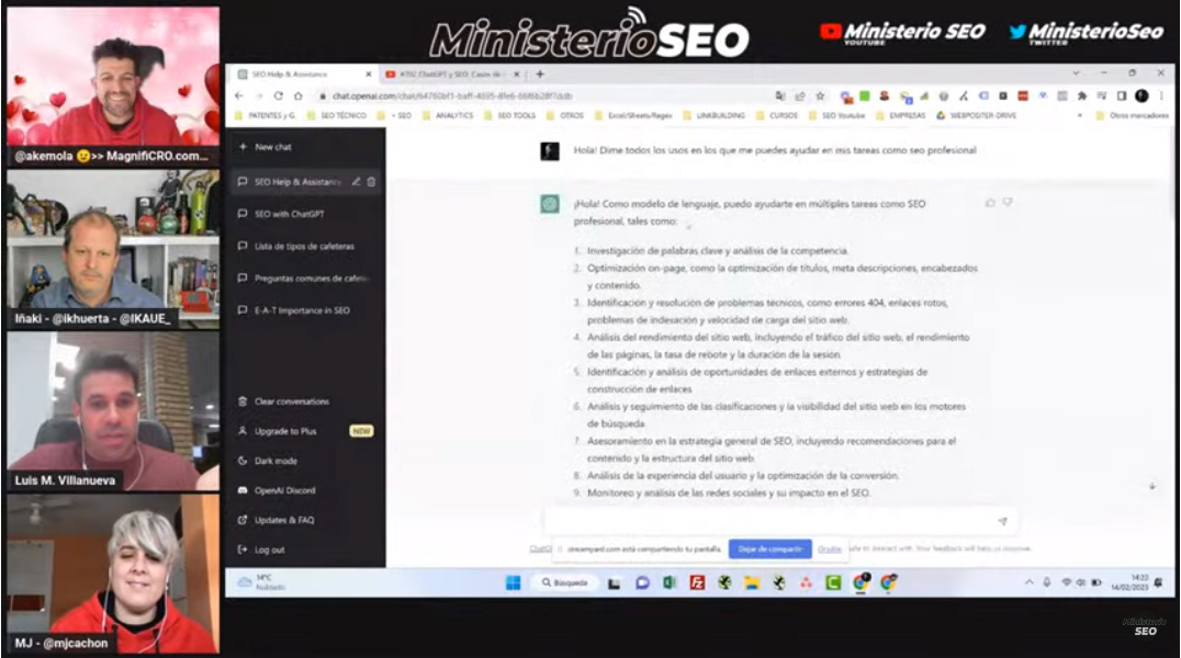 #ChatGPT y #SEO: Casos de Uso con mucho Amor | Especial #SanValentin 

VÍDEO #LIVE:youtu.be/W4BM3-rxMW4
-  Por la tropa de <a href="/MinisterioSeo/">Ministerio SEO</a> 😎